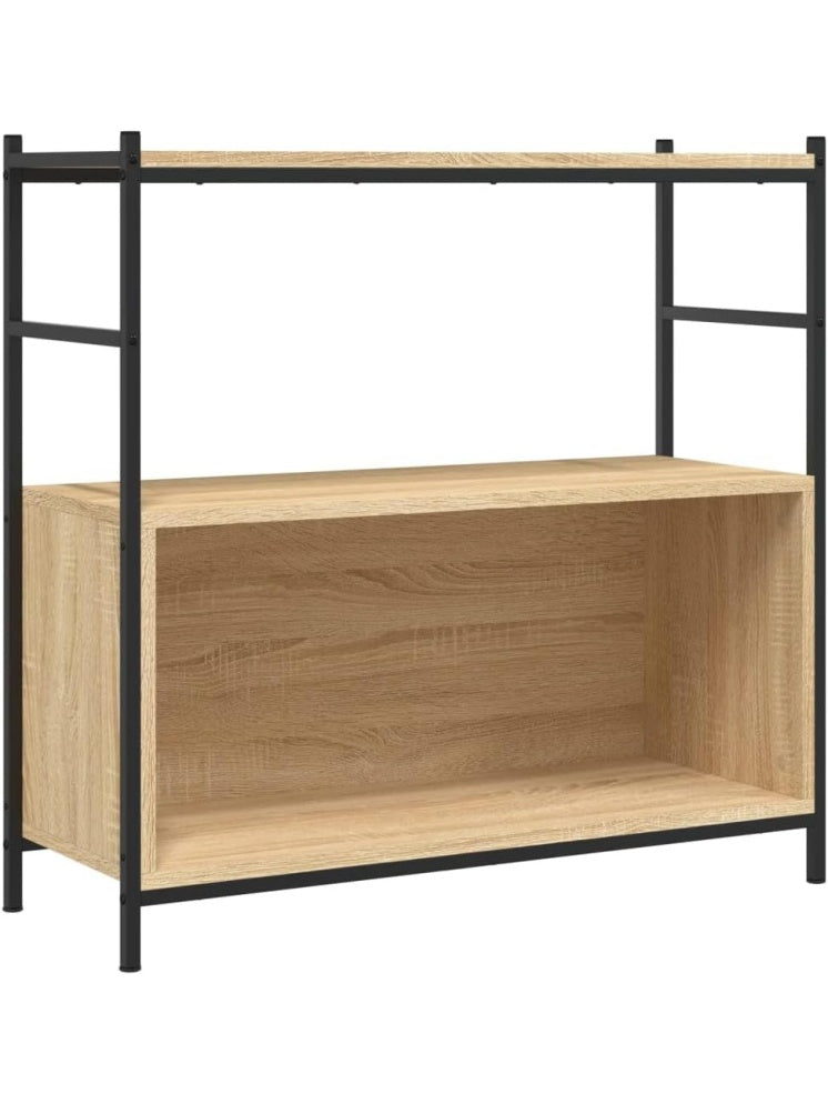 Regal na ksiazki w kolorze dab Sonoma, 80 30 78,5 cm, funkcjonalna biblioteczka do salonu lub gabinetu